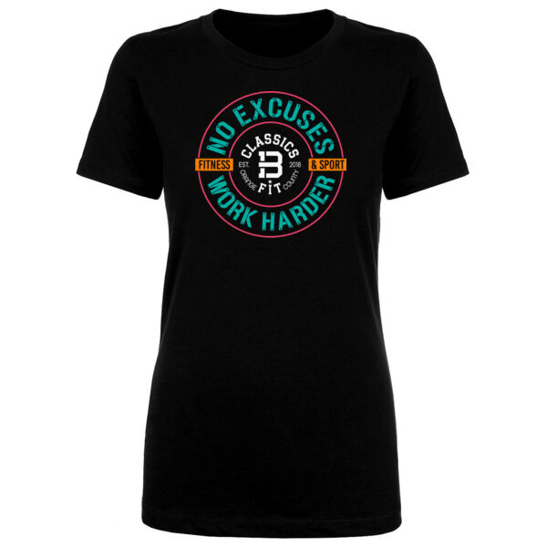 CLASSICS BFIT - NO EXCUSES WORK HARDER - WOMEN'S FITTED T-SHIRT - J7EQBV Thumbnail