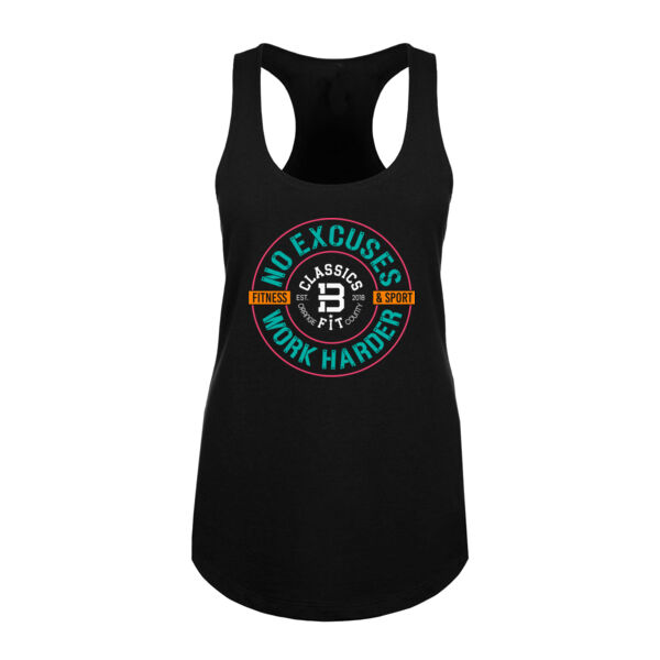 CLASSICS BFIT - NO EXCUSES WORK HARDER - WOMEN'S FITTED TANK TOP - $XSNQA3$ Thumbnail