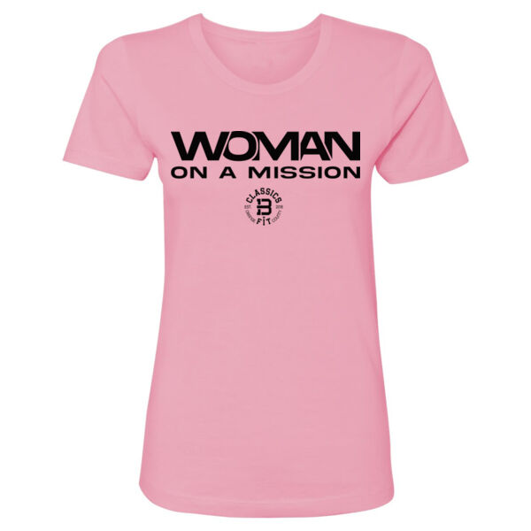 ONE BODY WOMAN ON A MISSION - WOMEN'S FITTED T-SHIRT - PINK - MTPFK1 Thumbnail
